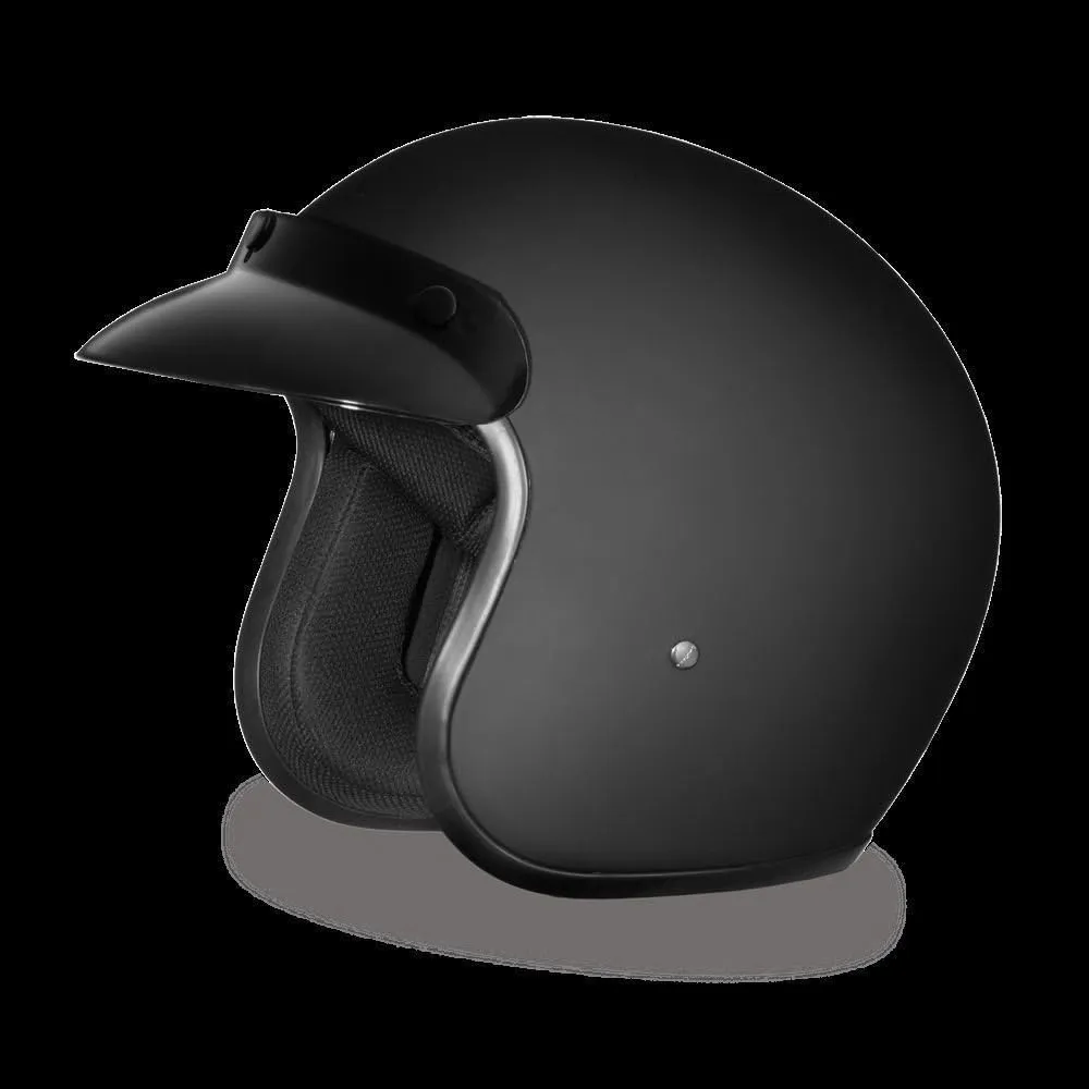 Motorcycle Black Daytona Cruiser DOT Approved Open FACE New Helmet Flat BLK New (XS Regular)