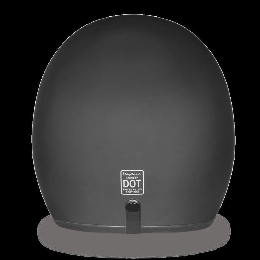 Motorcycle Black Daytona Cruiser DOT Approved Open FACE New Helmet Flat BLK New (XS Regular)