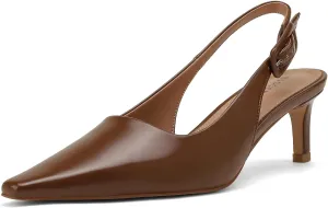 MUCCCUTE Slingback Heels for Women Closed Pointed Toe Heels Women's Pumps 2 3/5" Mid Heel Comfortable Office Wedding Party Pump