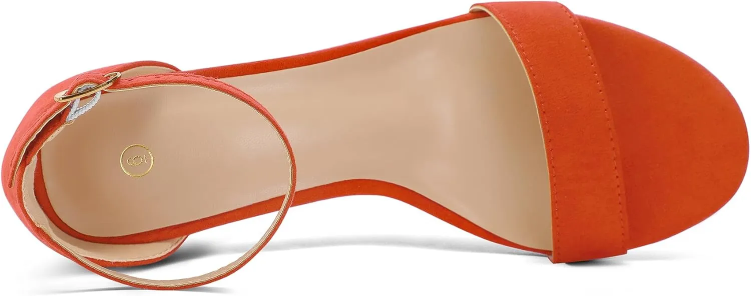 mysoft Women's Chunky Low Heels Open Toe Block Heeled Dress Ankle Strap Pump Wedding Sandals