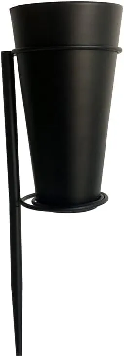 New Designed Metal Grave Vase Flower Holder in ground Cemetery Vase Grave Decoration with Floral Foam Black