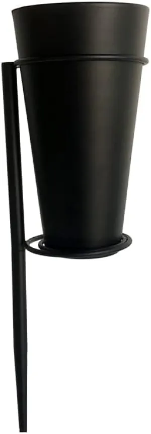 New Designed Metal Grave Vase Flower Holder in ground Cemetery Vase Grave Decoration with Floral Foam Black