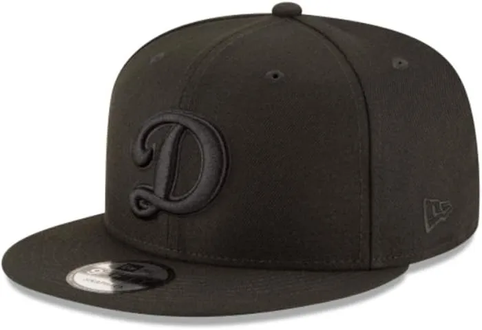 New Era 9Fifty Hat Los Angeles Dodgers Basic D Black On Black Snapback Adjustable