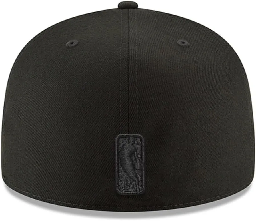 New Era Chicago Bulls 59FIFTY Black on Black Metal Badge Fitted Cap, Hat