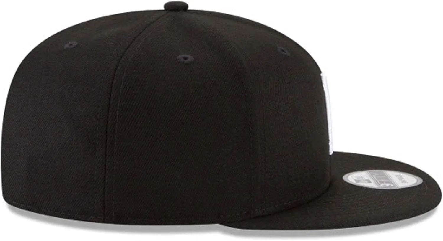 New Era Unisex-Adult MLB 9Fifty Black White Primary Logo Adjustable Snapback Hat Cap One Size Fits All