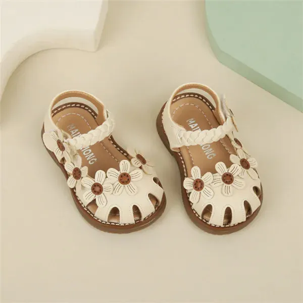NEW Flower Cut-Out Princess Sandals - Beige - Size 15 (Insole 11.5cm) - CLEARANCE