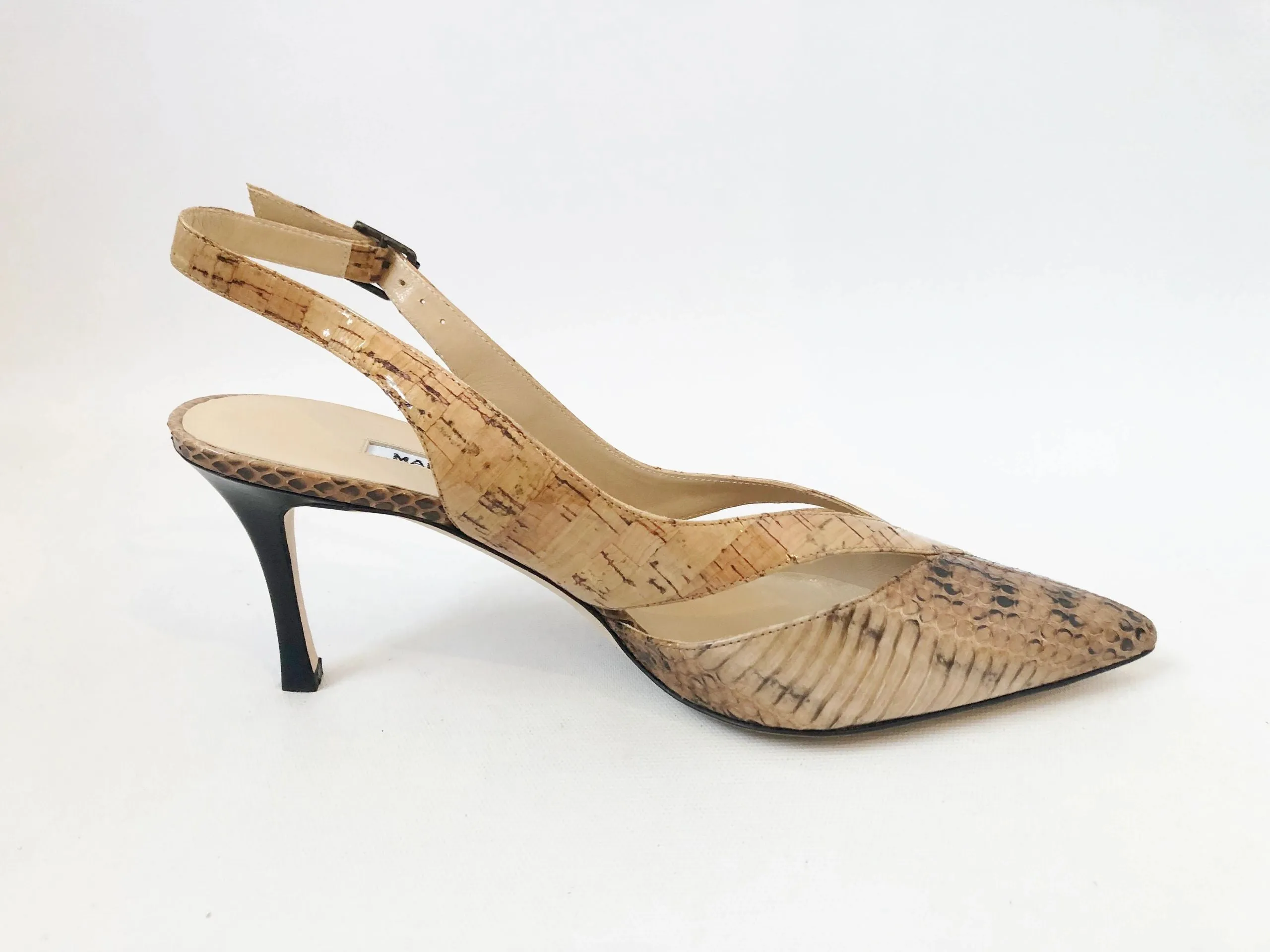 NEW Manolo Blahnik Python Slingbacks Size 39 It (9 Us)
