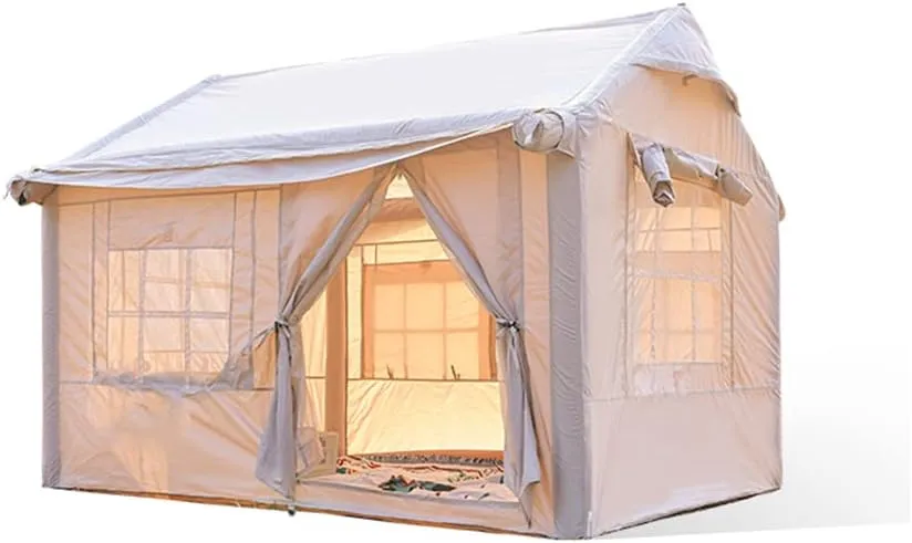 NIEH Inflatable Camping Tent with Air Pump, Outdoor Leisure 4.8m2 Easy Setup 4 Season Glamping Tents for Fishing, Camping & Hiking