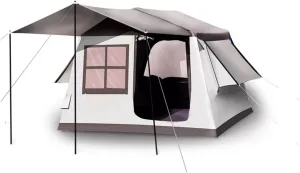 NIEH Inflatable Camping Tent with Canopy, Pump, Outdoor 4-5 Person Glamping Tents, 4 Season Windproof House for Camping & Hiking