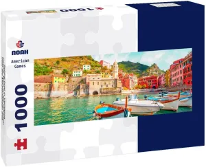 Noah Jigsaw Puzzle Fishing Boat in Vernazza - Cinque Terre on The Mountain Near The Mediterranean Sea in Liguria - Italy 1000 Pieces