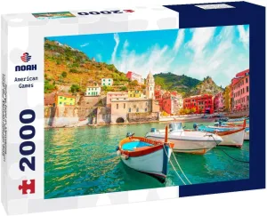 Noah Jigsaw Puzzle Fishing Boat in Vernazza - Cinque Terre on The Mountain Near The Mediterranean Sea in Liguria - Italy 2000 Pieces