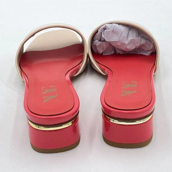 Nude Summer Mule Clogs Sandals Slip On Chunky Heel Women Slippers Open Toe Shoes