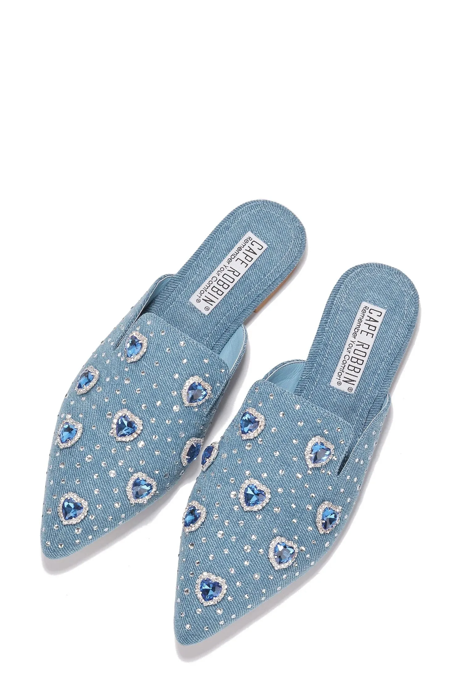 On Mule Comprehensive range Cape Stud Excellent service Flat Robbin Sierra Slip Rhinestone Detail Flats Toe Pointed