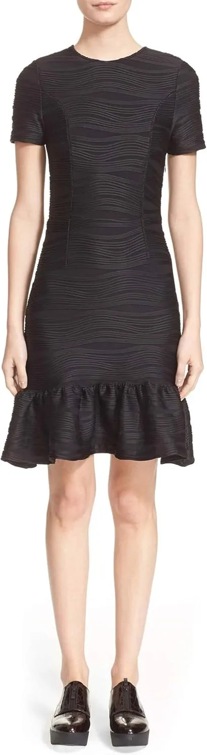 Opening Ceremony Wavy Umbrella Ruffle Dress in Black