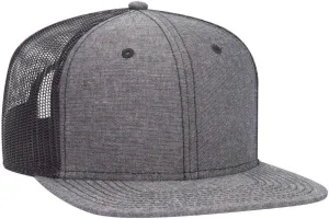 OTTO Snap 6 Panel Pro Style Cotton Blend Chambray Snapback Hat