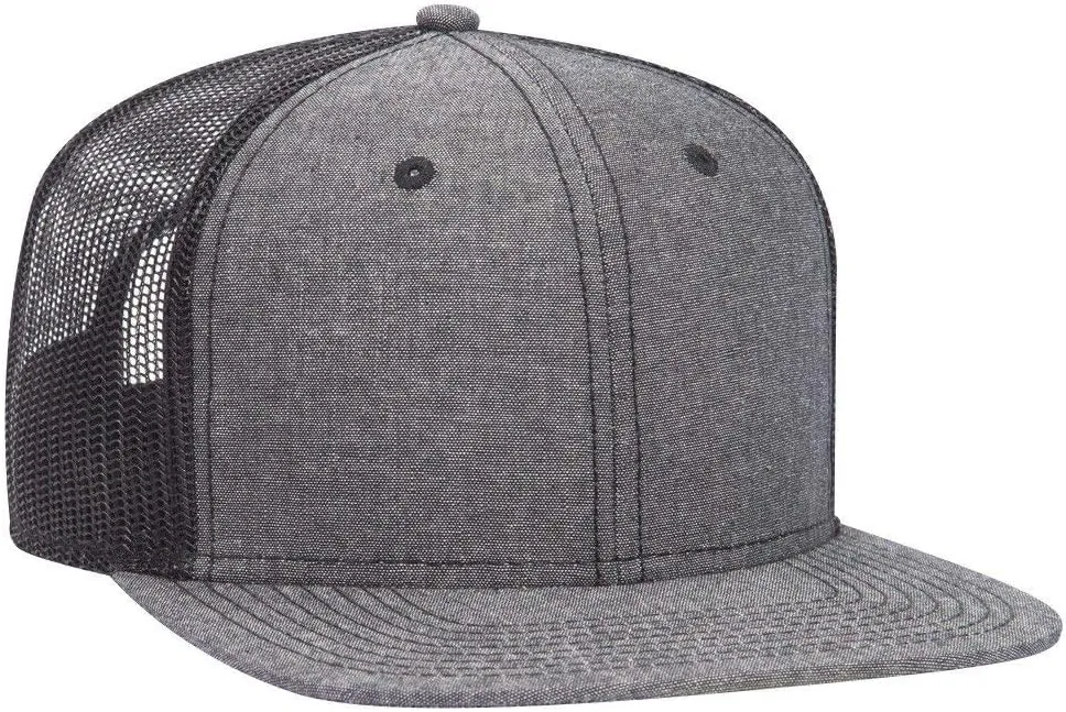 OTTO Snap 6 Panel Pro Style Cotton Blend Chambray Snapback Hat