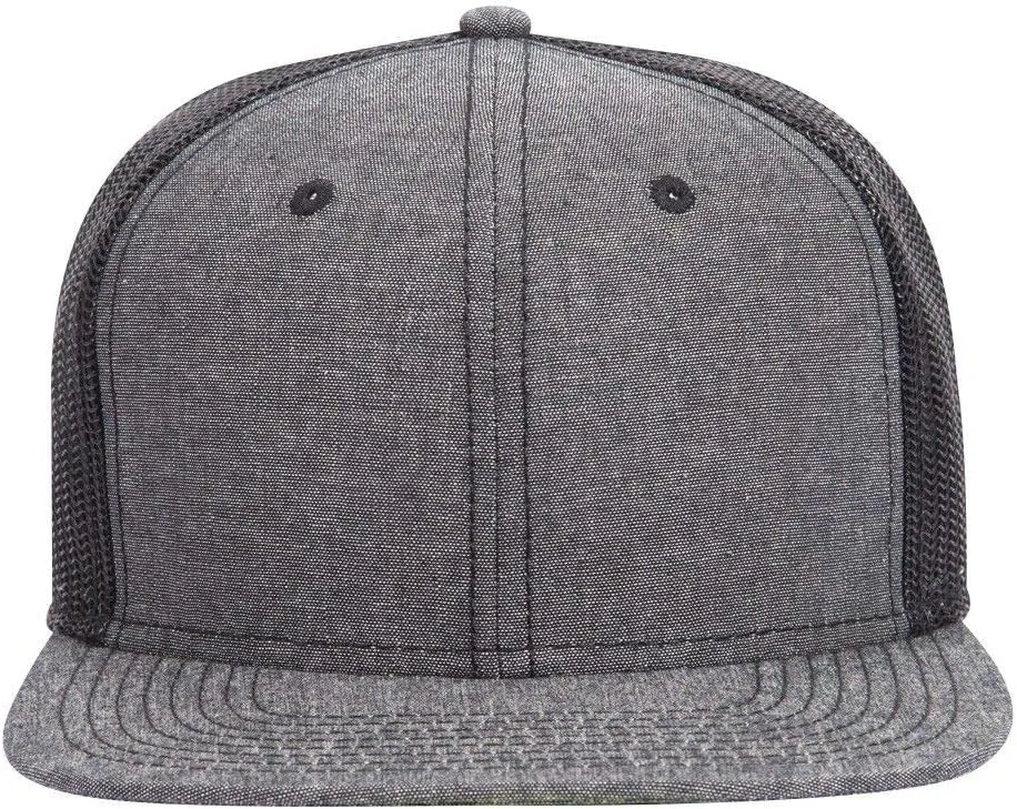 OTTO Snap 6 Panel Pro Style Cotton Blend Chambray Snapback Hat