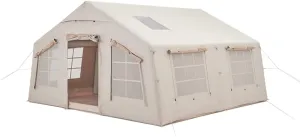 Outdoor Inflatable Camping Tent with Air Pump, 13m2 Glamping Tents, Easy Setup 4 Season Windproof House for Fishing, Camping & Hiking,480 X 360 X 250cm, White