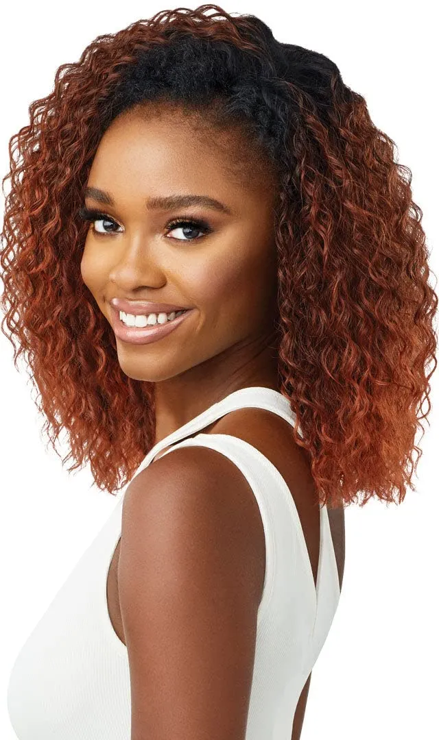Outre Synthetic Wet & Wavy Style Half Wig - DEEP CURL 14" (1 Jet Black)