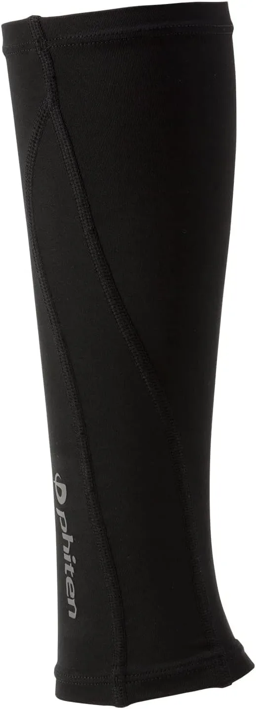 Phiten X30 Titanium Compression Calf Sleeve (Pair), Black/Black