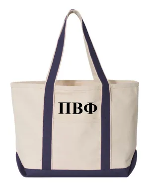 Pi Beta Phi Navy Boat Tote - Medium