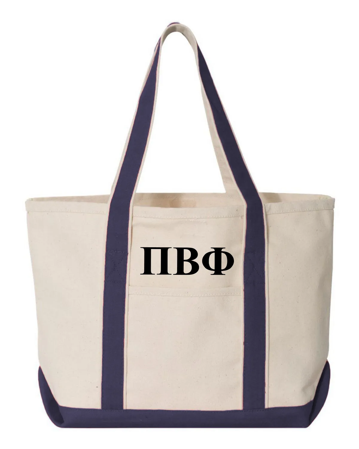 Pi Beta Phi Navy Boat Tote - Medium