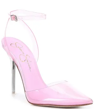 Pink Clear High Jessica Free shipping discount Pointed Toe Pump Pirrie Simpson Blossom Heel Bold Fashion