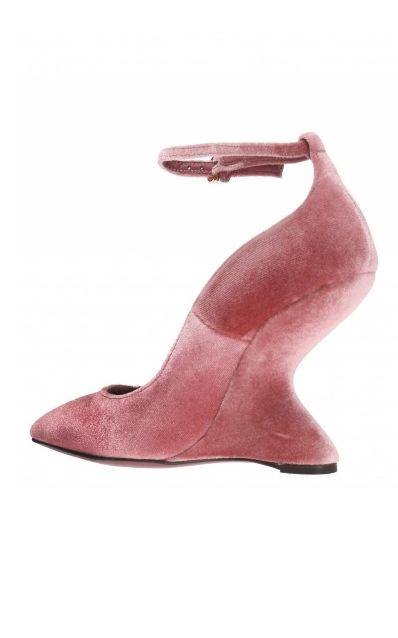 Pink Tivoli Velvet F-wedge Pumps