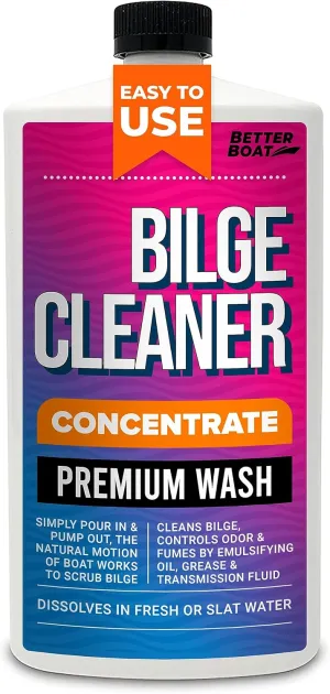 Premium Boat Bilge Cleaner, Marine Concentrate for Heavy Duty Cleaning, Removes Grease, Oil, and Fuel, Ideal Boat Soap and Marine Cleaner for Fiberglass Maintenance