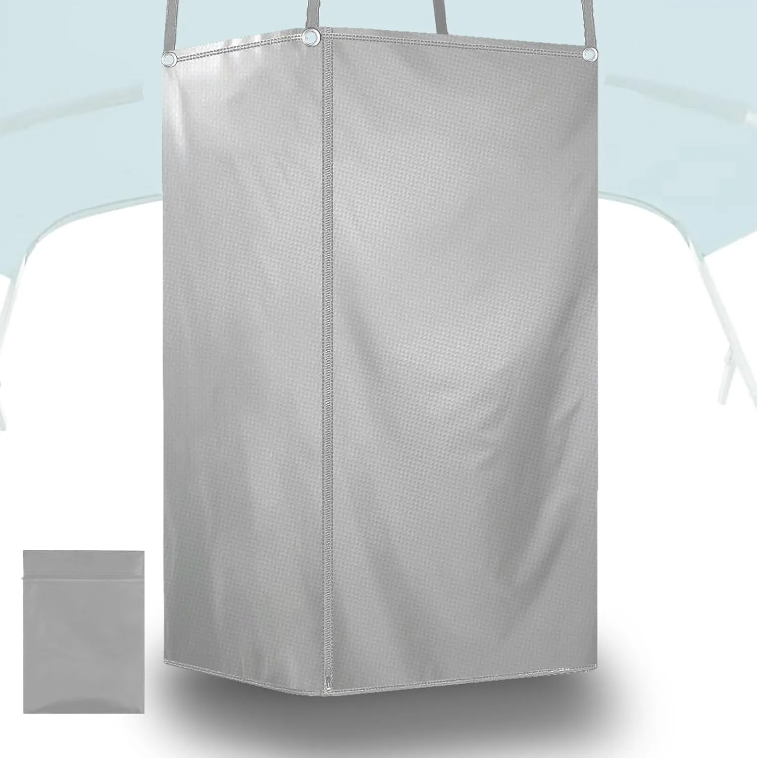 Privacy Curtain Tent for Boats Portable Heavy 600D Marine Grade Waterproof Fabric Pontoon Boat Changing Room and Privacy Room Easy to Install Under Bimini Top, 30" L 27" W 72" H (Grey)