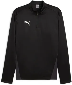 PUMA - Mens Teamgoal Training 1/4 Zip Top, Color Black/White/Flat Dark Gray, Size: Medium