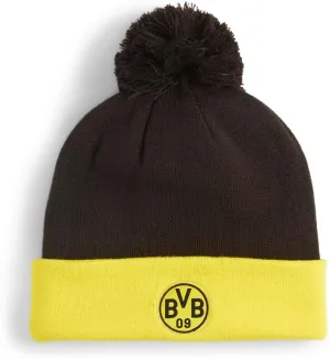 Puma - Unisex BVB Pom Beanie, Color Puma Black/Cyber Yellow, Size: O/S