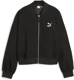 PUMA Womens Classics Shiny Bomber Jacket Athletic Outerwear Casual - Black - Size XL