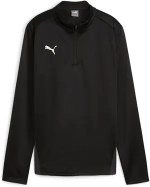 PUMA - Womens Teamgoal Training 1/4 Zip Top, Color Black/White/Flat Dark Gray, Size: Small