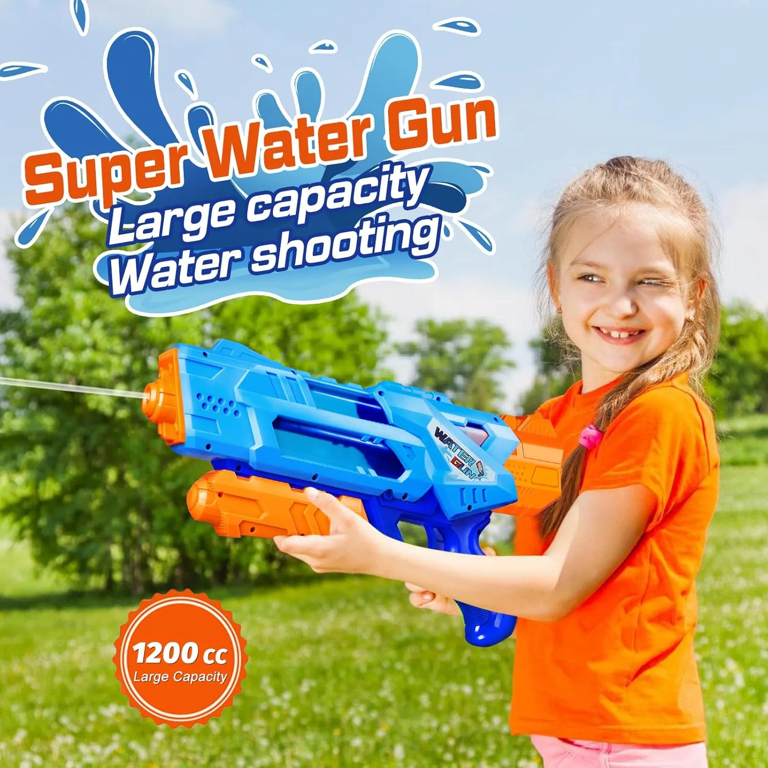 Quanquer Super Water Guns for Kids Adults - 2 Pack Super Water Soaker 1200cc Squirt Guns with Excellent Range - Ideas Gift Toys for Summer Outdoor Swimming Pool Beach Sand Water Fighting Play