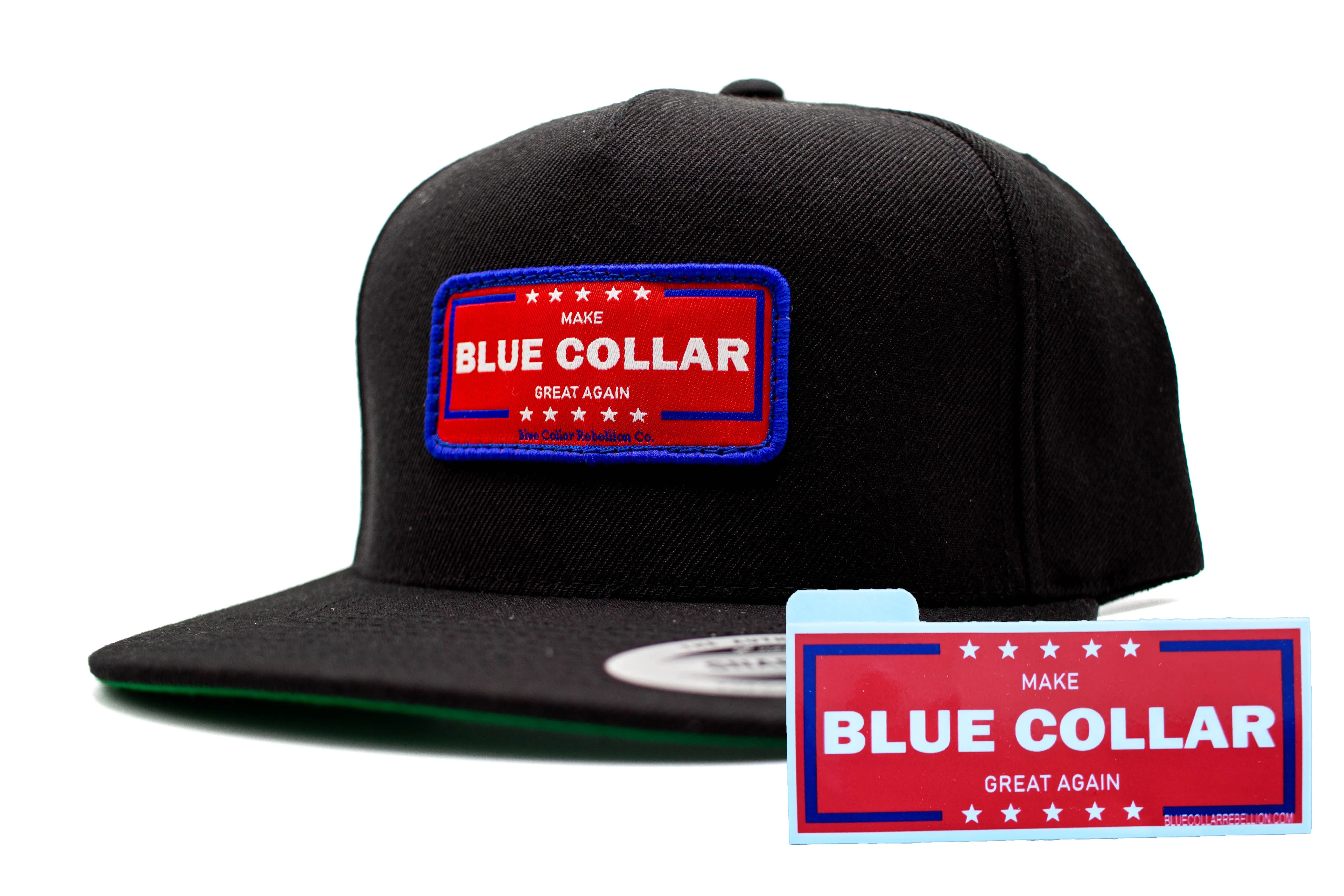 "Make Blue Collar Great Again" Flat Bill Patch Hat