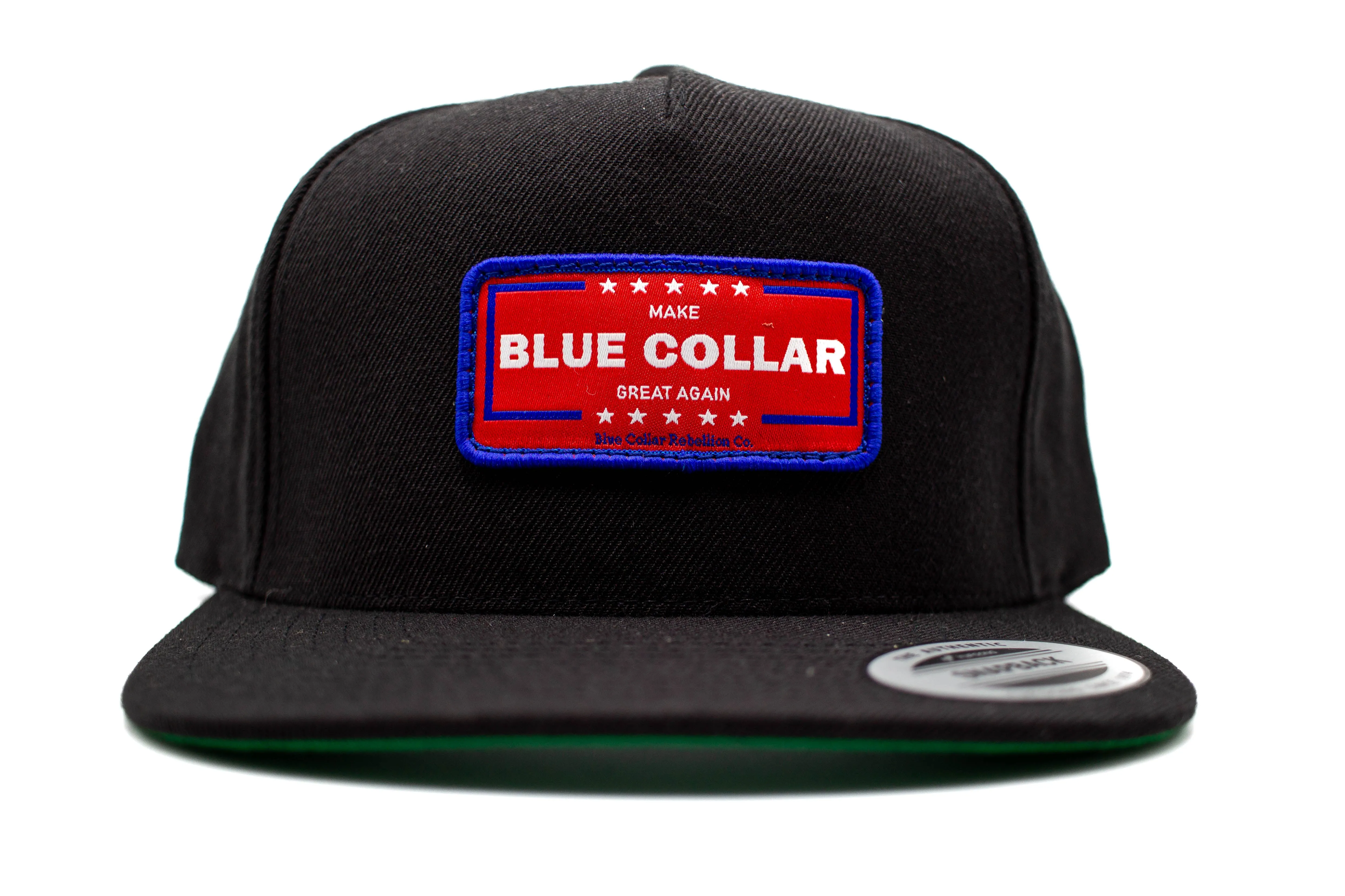"Make Blue Collar Great Again" Flat Bill Patch Hat