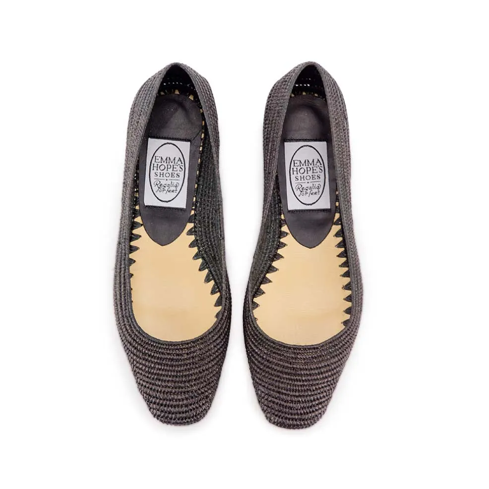 Raffia Chisel Ballet - Black