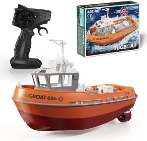 RC Racing Boat for Pools and Lakes, 8KM/H 2.4G 1/72 Electric Tugboat Model High-Speed Waterproof Remote Control Boat Toy Gifts for Kids Boys Adults - RTR Version
