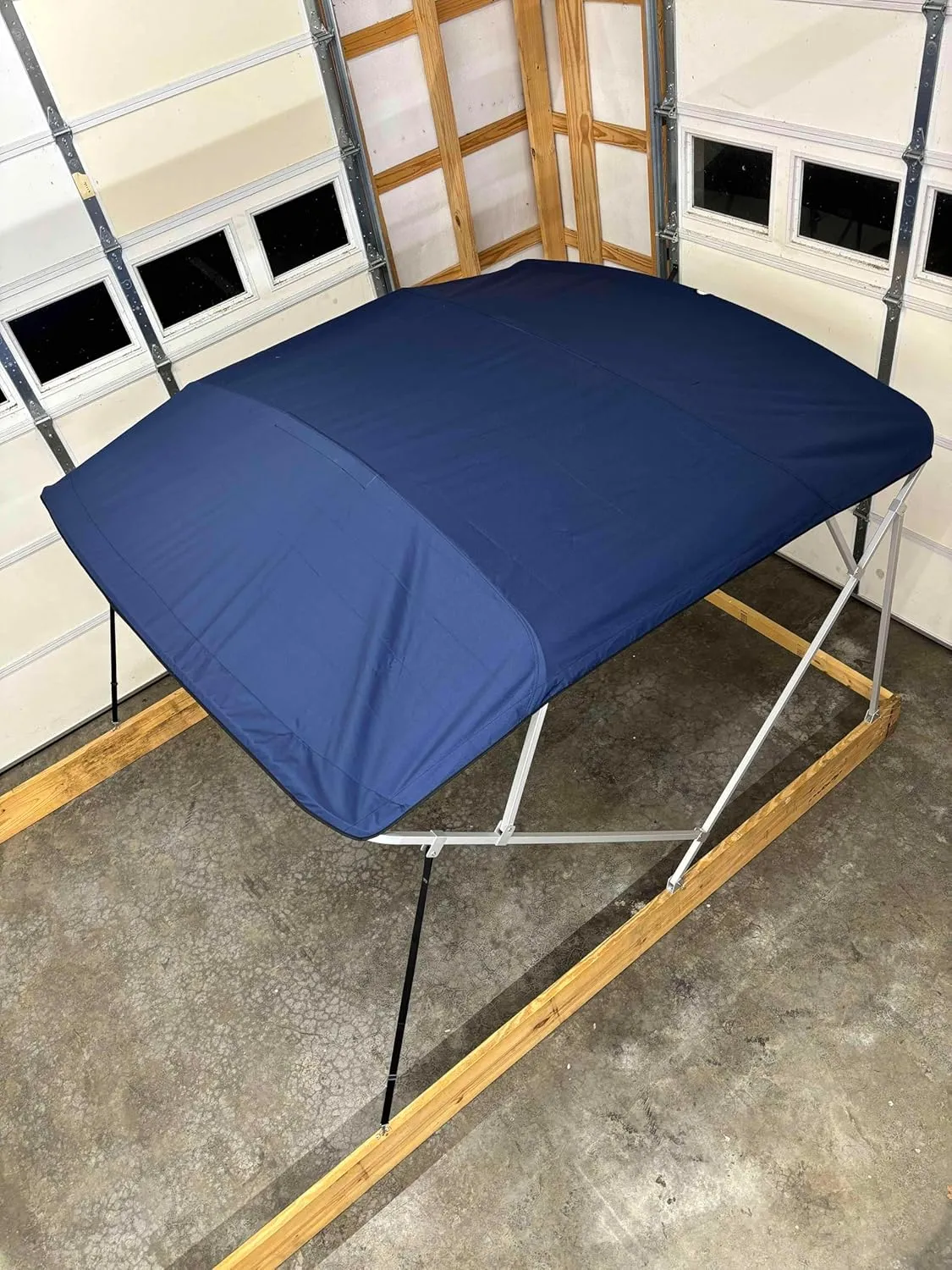 Replacement Bimini Top Canvas with Boot, Made for Sunset Bay Pontoon Boats, Fits Factory Frame!, 9' Long x 8.5' Wide, 16oz, 4 Bow