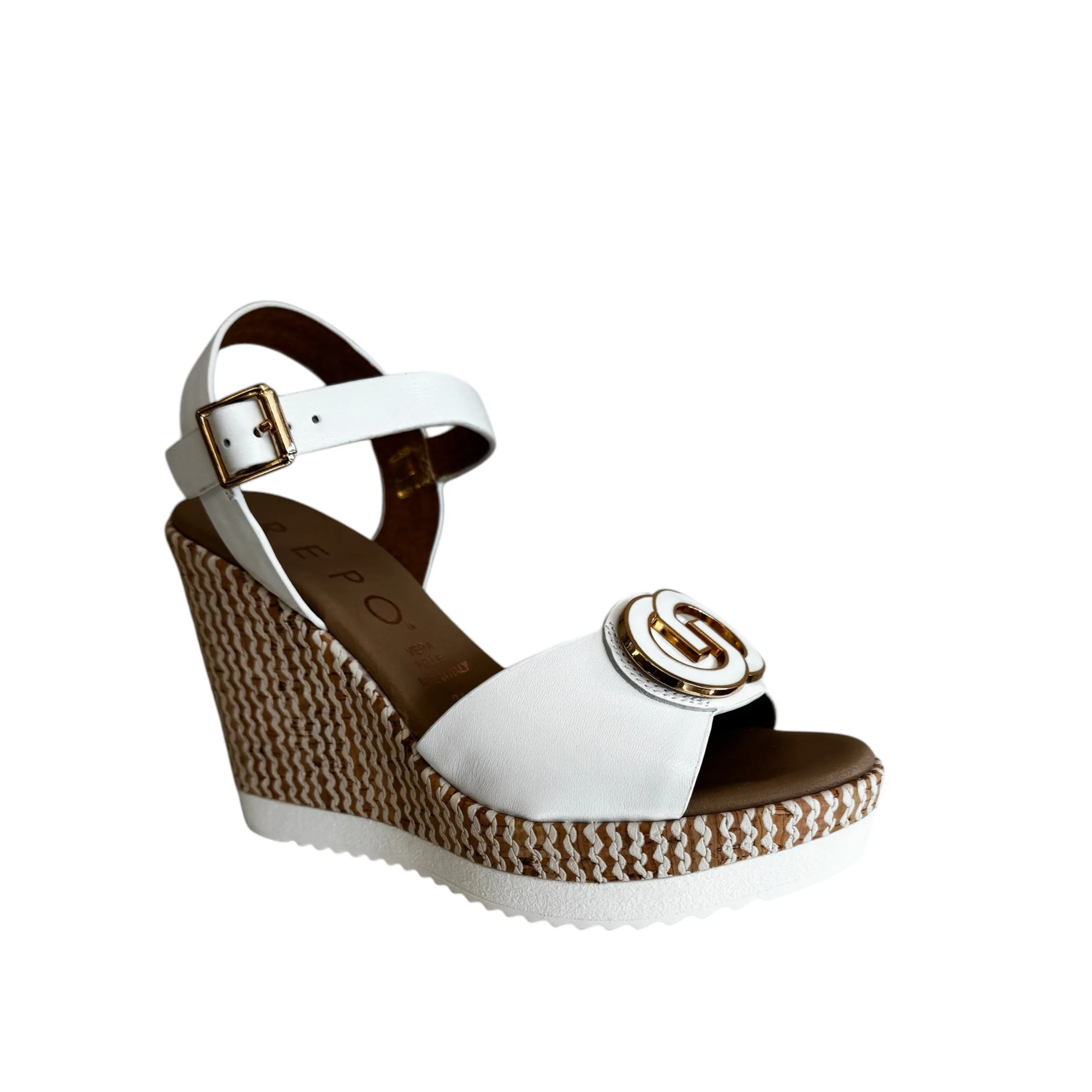 Repo White High Wedge Sandal