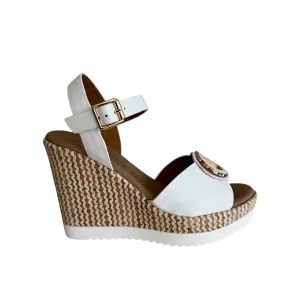Repo White High Wedge Sandal