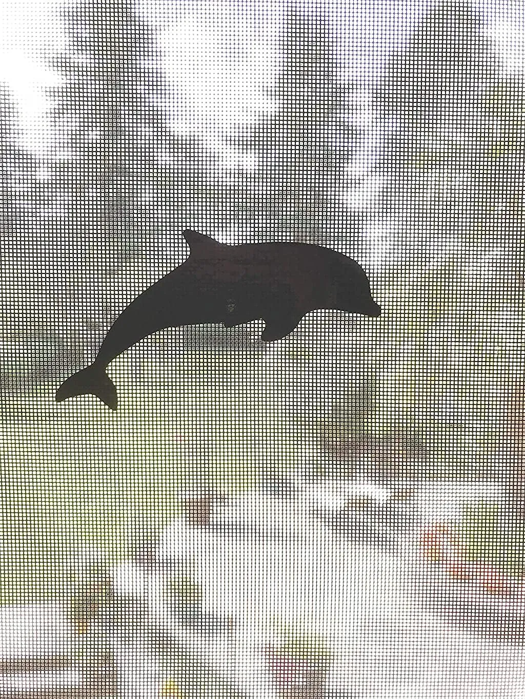 Retractable Screen Door Decals - 5 per Package - Keep Children Safe - Alert Birds, Dogs, Kids - Warn, Protect, Window Safety - Dolphins (Black)