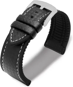 RHAIYAN 18mm 20mm 22mm 24mm Premium-Grade Waterproof Silicone Watch Strap Men Women Rubber Wrist Band Bracelet Accessories Compatible With Omega Specific ( Color : Silver-black white , Size : 22mm )