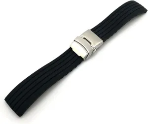 RHAIYAN 18mm 20mm 22mm 24mm Sport Silicone Watch Band Strap Men Women Universal Waterproof Rubber Watchband Wrist Bracelet Accessories Specific (Color : Black S, Size : 22mm)
