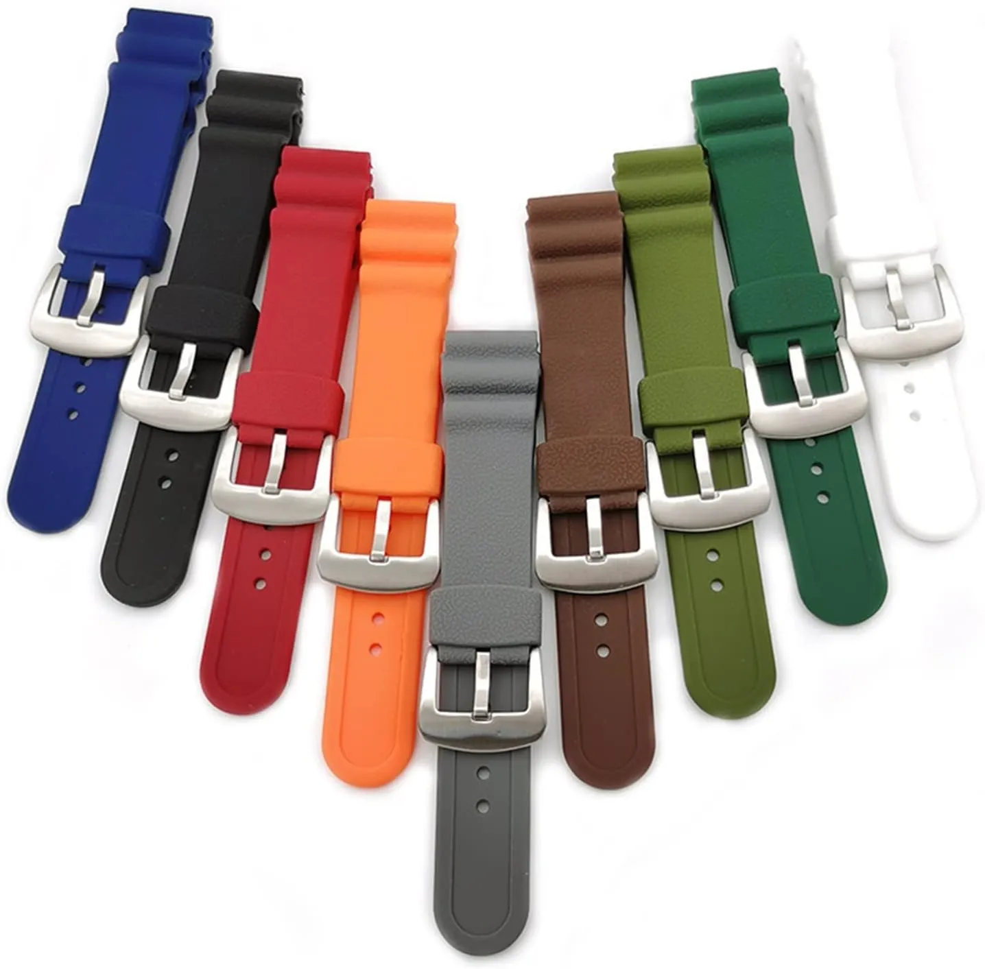 RHAIYAN 22mm Sport Silicone Strap Stainless Steel Hoop Buckle Diver Waterproof Men Rubber Replacement Watch Wrist Band Compatible with Seiko Prospex Specific (Color : Army Green, Size : 22mm)