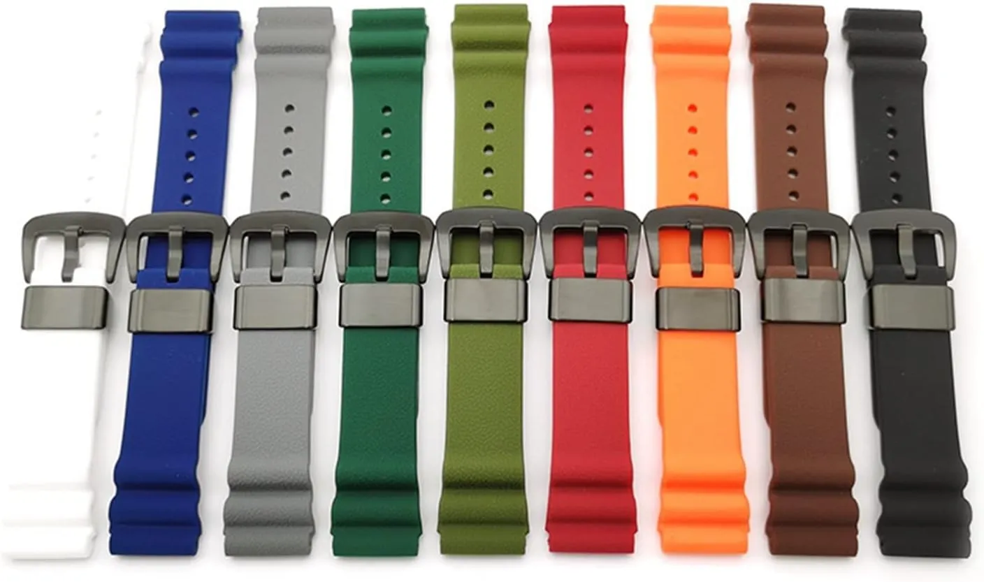RHAIYAN 22mm Sport Silicone Strap Stainless Steel Hoop Buckle Diver Waterproof Men Rubber Replacement Watch Wrist Band Compatible with Seiko Prospex Specific (Color : Army Green, Size : 22mm)