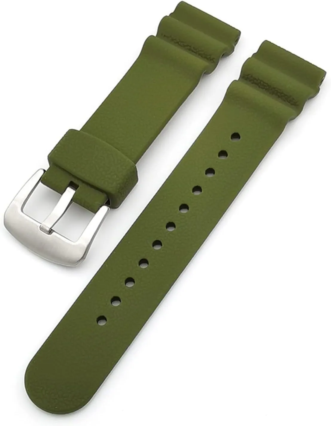 RHAIYAN 22mm Sport Silicone Strap Stainless Steel Hoop Buckle Diver Waterproof Men Rubber Replacement Watch Wrist Band Compatible with Seiko Prospex Specific (Color : Army Green, Size : 22mm)
