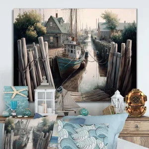 Rustic Port With A Fishing Boat V