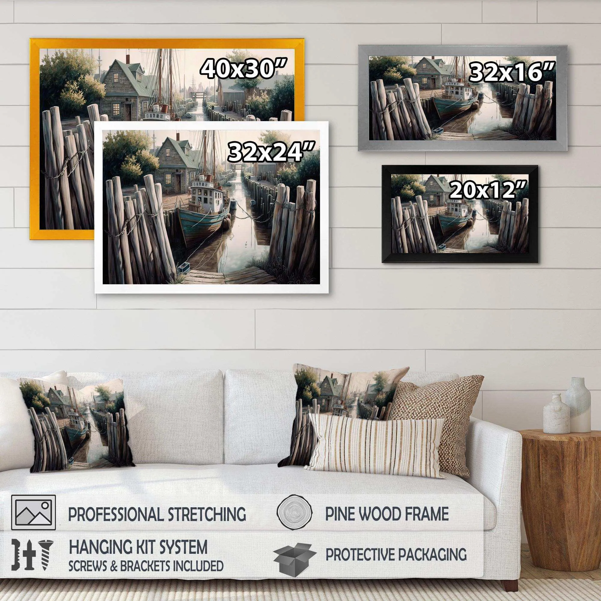 Rustic Port With A Fishing Boat V